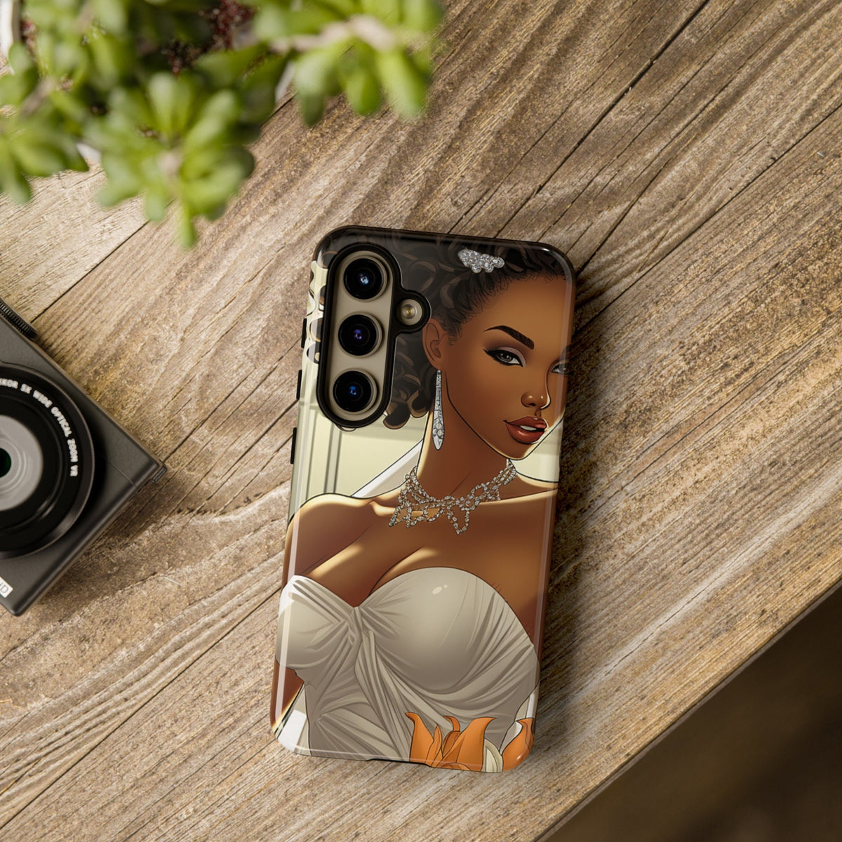 Samsung Galaxy S24 Samsung Galaxy S24 Plus Samsung Galaxy S24 Ultra Tough Case African American Bride Black bride wedding Dress Wedding Gown