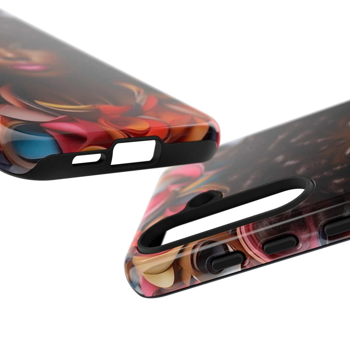 Samsung Galaxy S24 Samsung Galaxy S24 Plus Samsung Galaxy S24 Ultra Tough Case African American Woman Black Women Flowers Red Yellow Orange