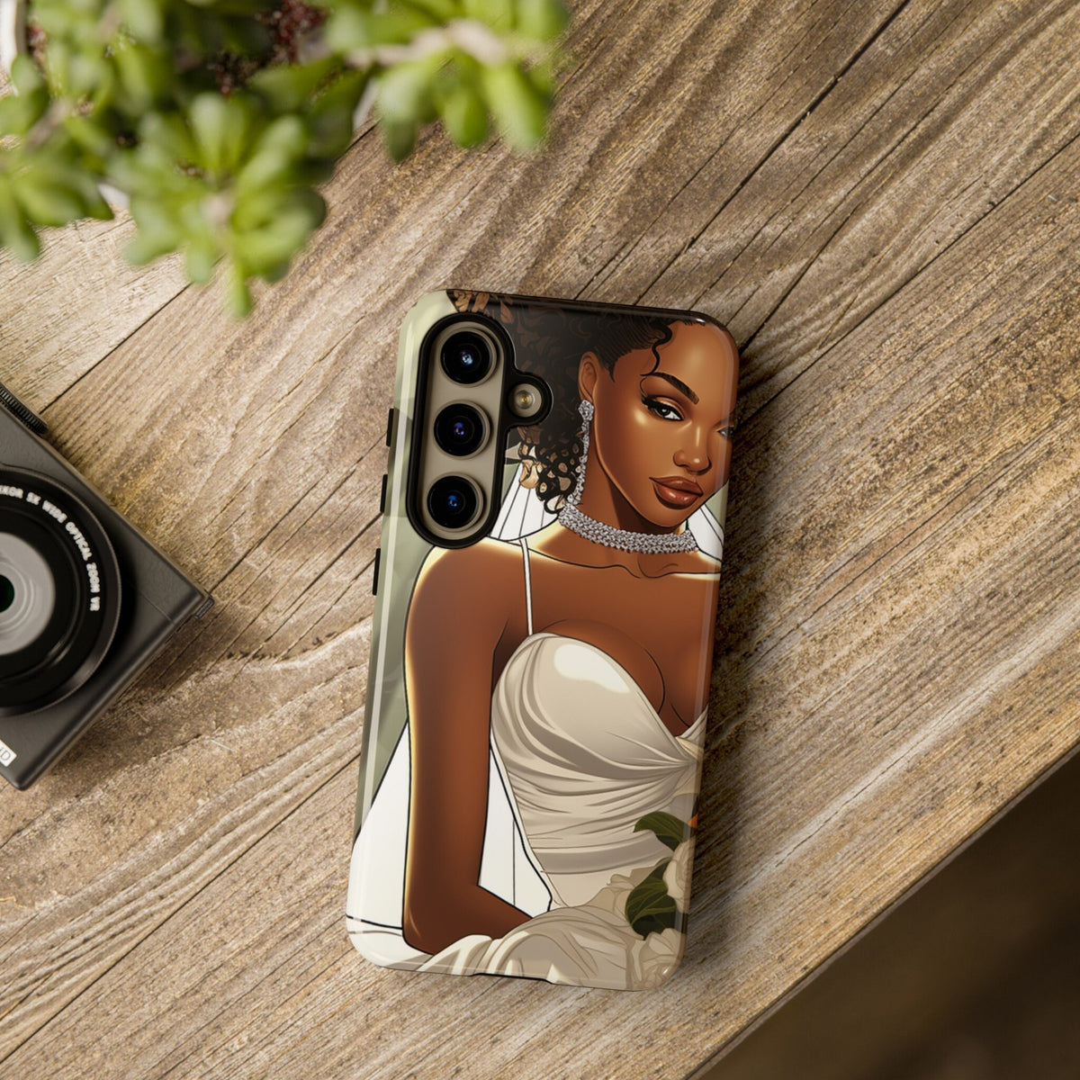 Samsung Galaxy S24 Samsung Galaxy S24 Plus Samsung Galaxy S24 Ultra Tough Case African American Bride Black bride wedding Dress Wedding Gown