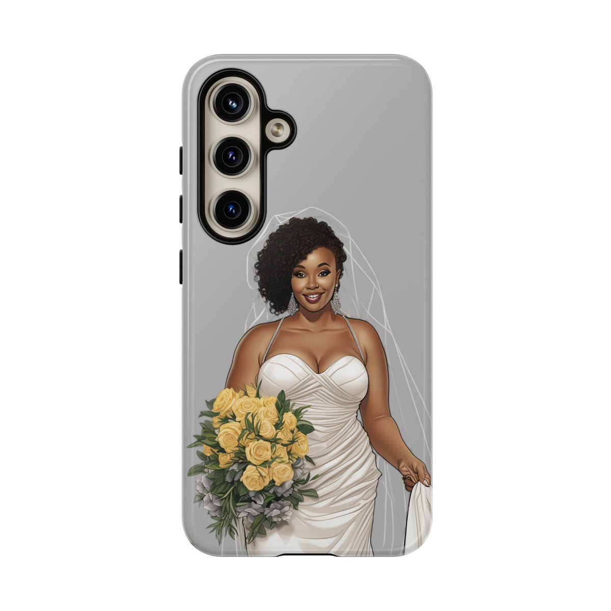 Samsung Galaxy S24 Samsung Galaxy S24 Plus Samsung Galaxy S24 Ultra Tough Case African American Bride Black bride wedding Dress Wedding Gown