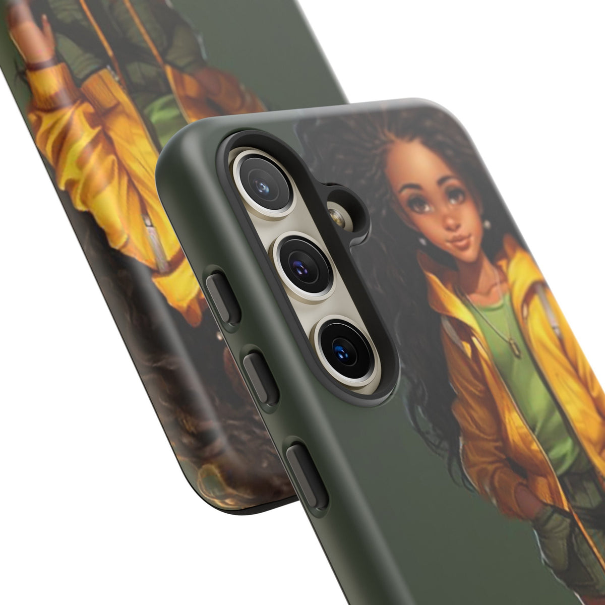 Samsung Galaxy S24 Samsung Galaxy S24 Plus Samsung Galaxy S24 Ultra Tough Case African American Woman Black Yellow Hoodie Yellow Sweatshirt
