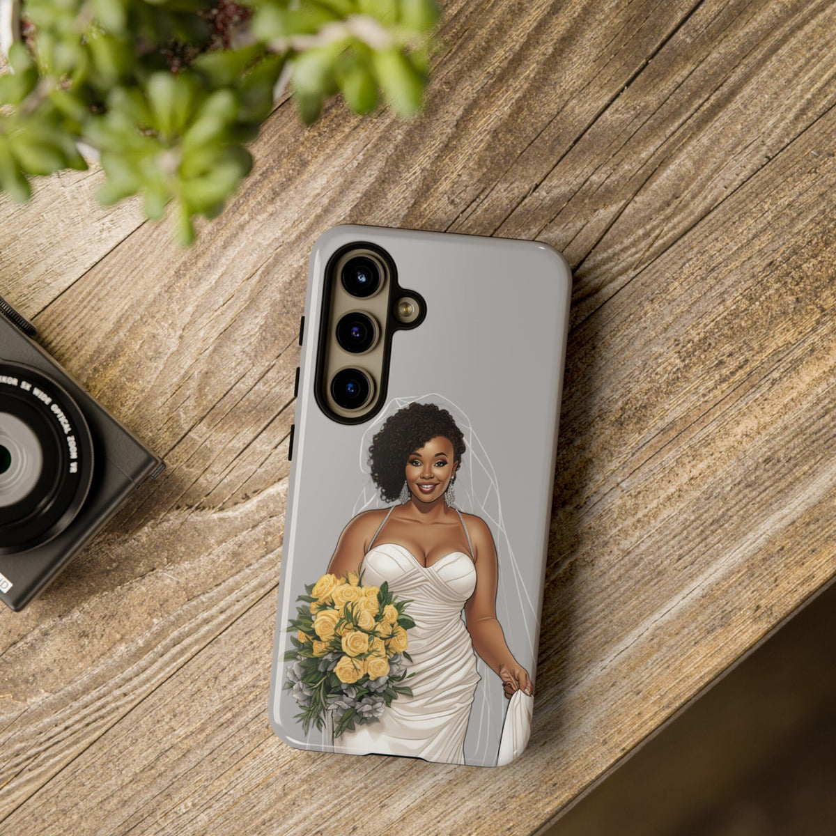 Samsung Galaxy S24 Samsung Galaxy S24 Plus Samsung Galaxy S24 Ultra Tough Case African American Bride Black bride wedding Dress Wedding Gown