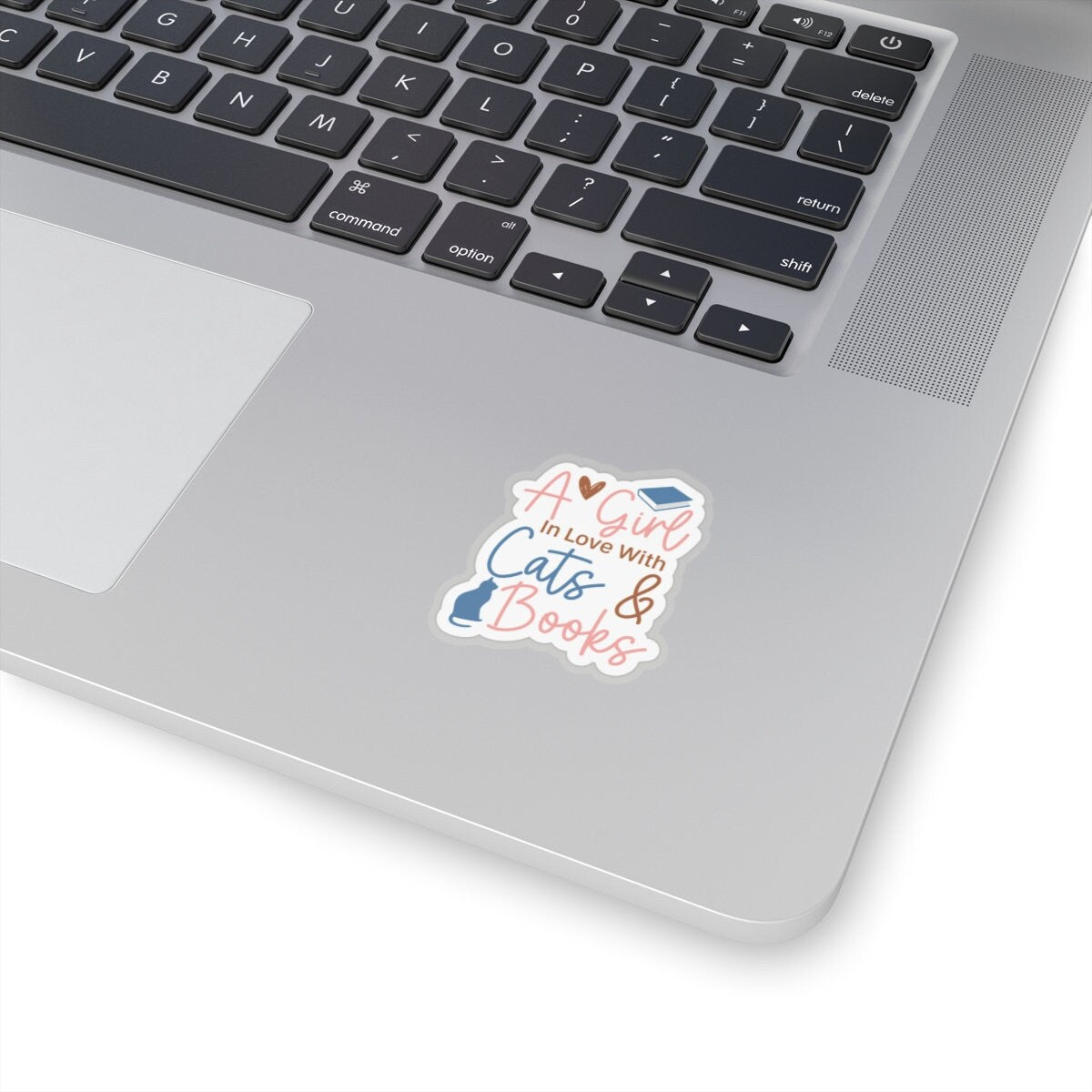 A Girl in Love with Her Cat and Books Kiss-Cut Stickers Cat lover Gift for Her Book Lover Gift Power Reader Book Dragon