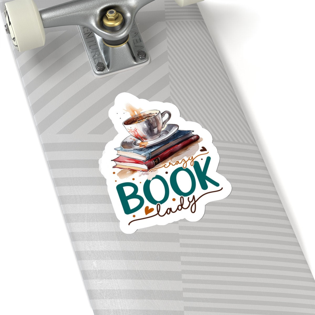 Crazy Book Lady Kiss-Cut Stickers