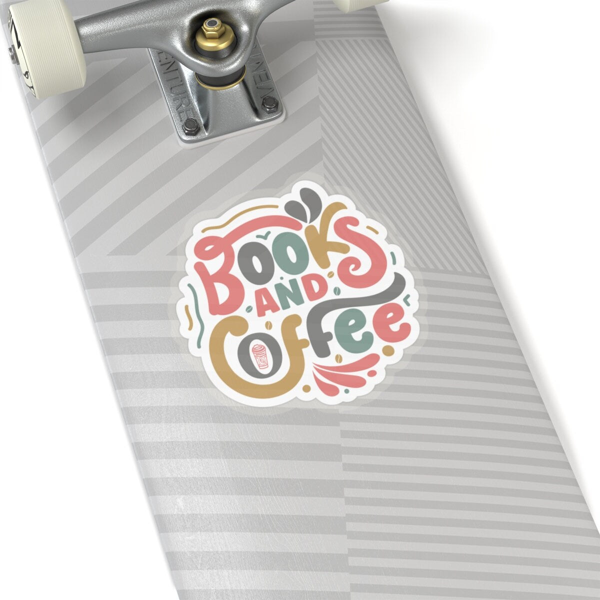 Books and Coffee Kiss-Cut Stickers