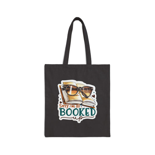 All Booked Up Cotton Canvas Tote Bag Reader Gift for Book Dragon Book Nerd Gift Library Tote Bag Shopping Bag for Power Reader