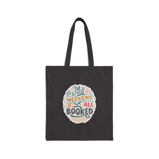 my Weekend Is Booked Gift for Reader Cotton Canvas Tote Bag Shopping Bag Library Book Tote Bag Book Dragon gift