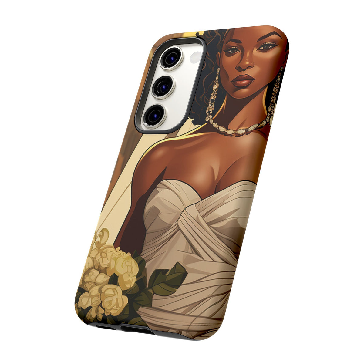 Samsung Galaxy S23 Samsung Galaxy S23 Plus Samsung Galaxy S23 Ultra Tough Case African American Bride Black bride wedding Dress Wedding Gown