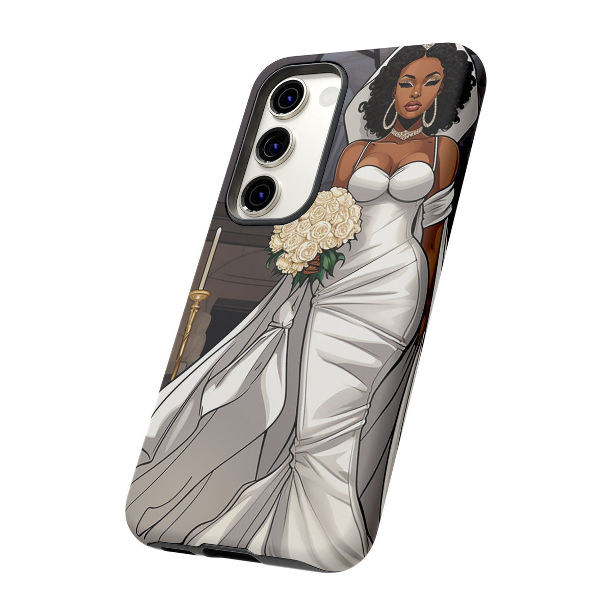 Samsung Galaxy S23 Samsung Galaxy S23 Plus Samsung Galaxy S23 Ultra Tough Case African American Bride Black bride wedding Dress Wedding Gown