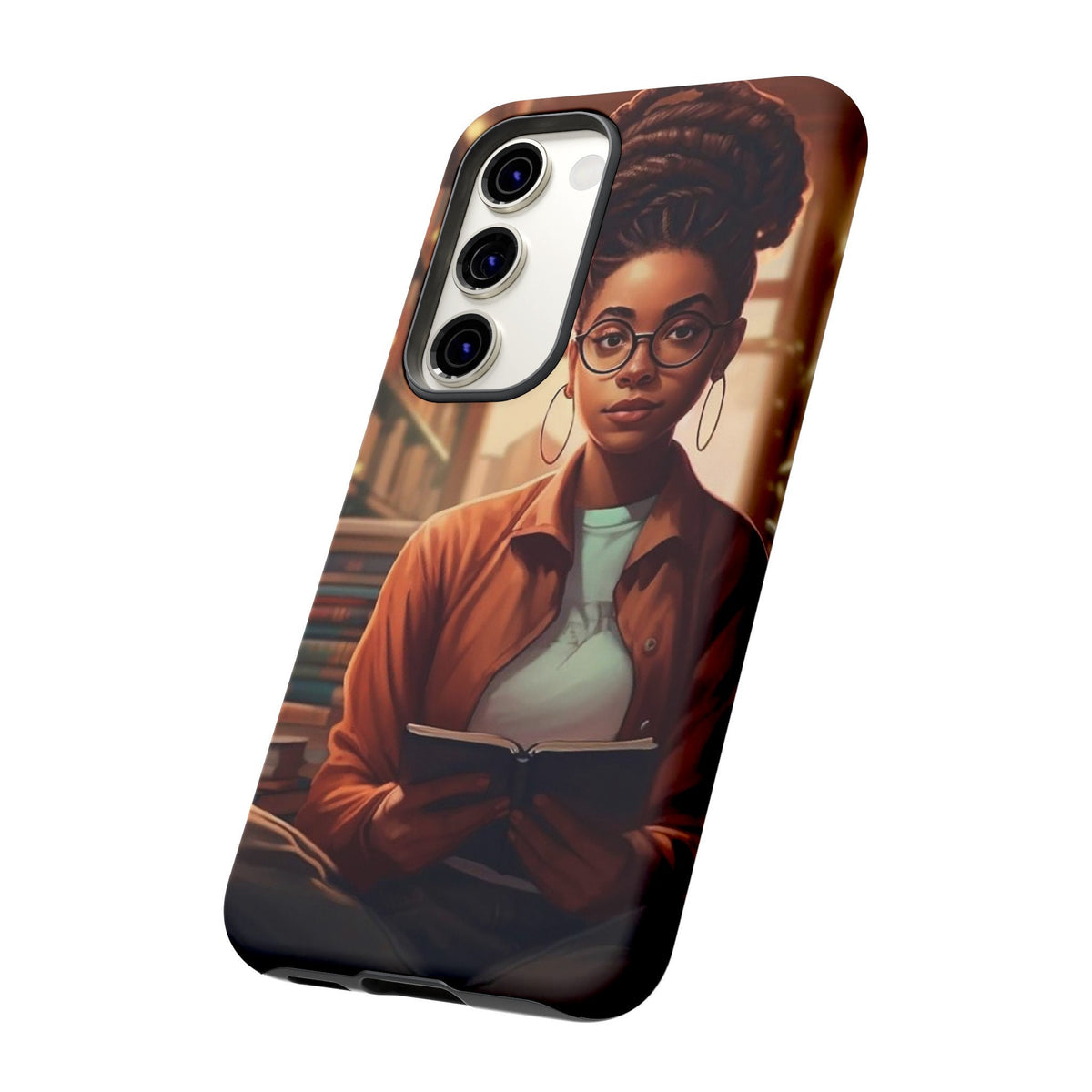 Samsung Galaxy S23 Samsung Galaxy S23 Plus Samsung Galaxy S23 Ultra Tough Cases African American Reader Woman Girl Book Dragon Power Reader