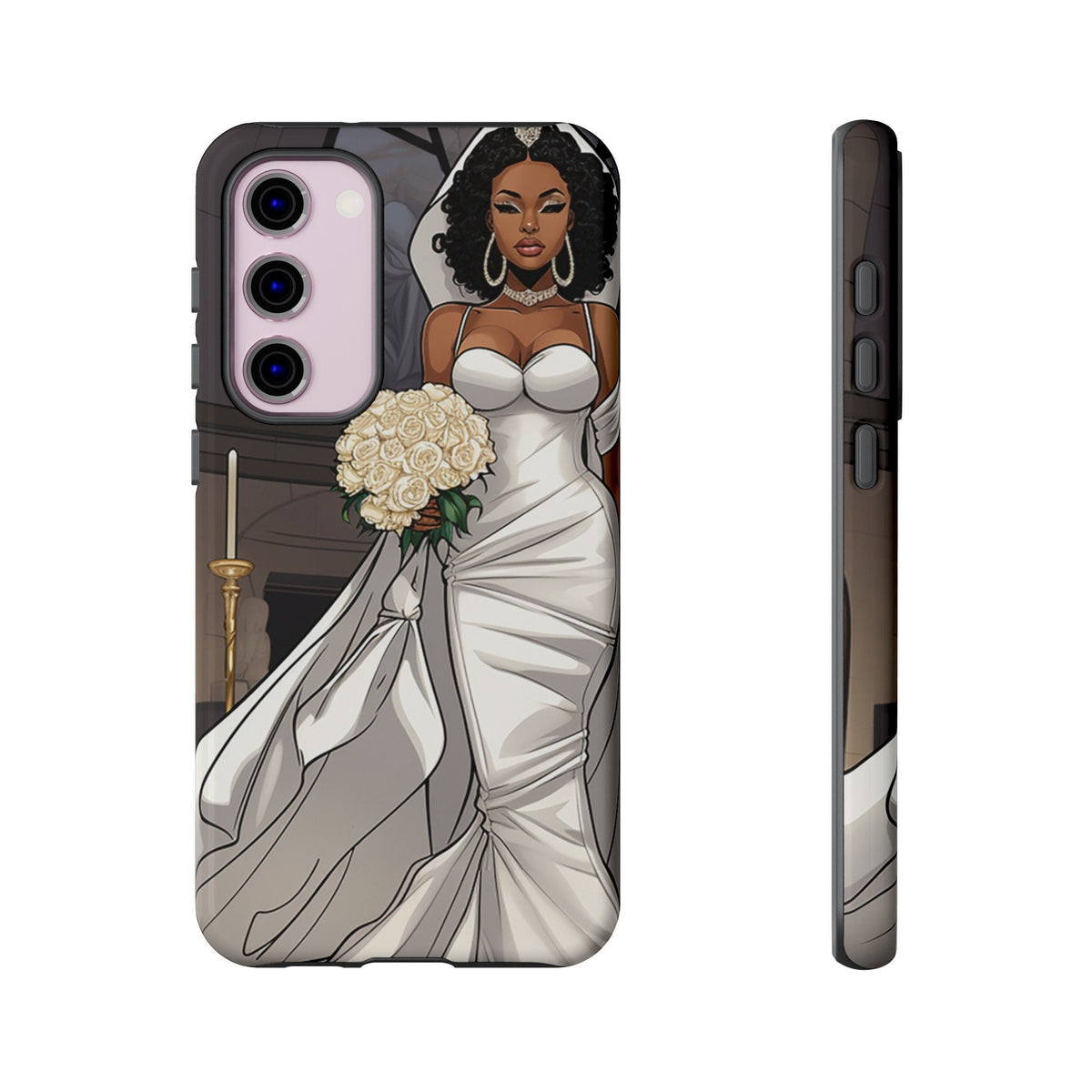 Samsung Galaxy S23 Samsung Galaxy S23 Plus Samsung Galaxy S23 Ultra Tough Case African American Bride Black bride wedding Dress Wedding Gown