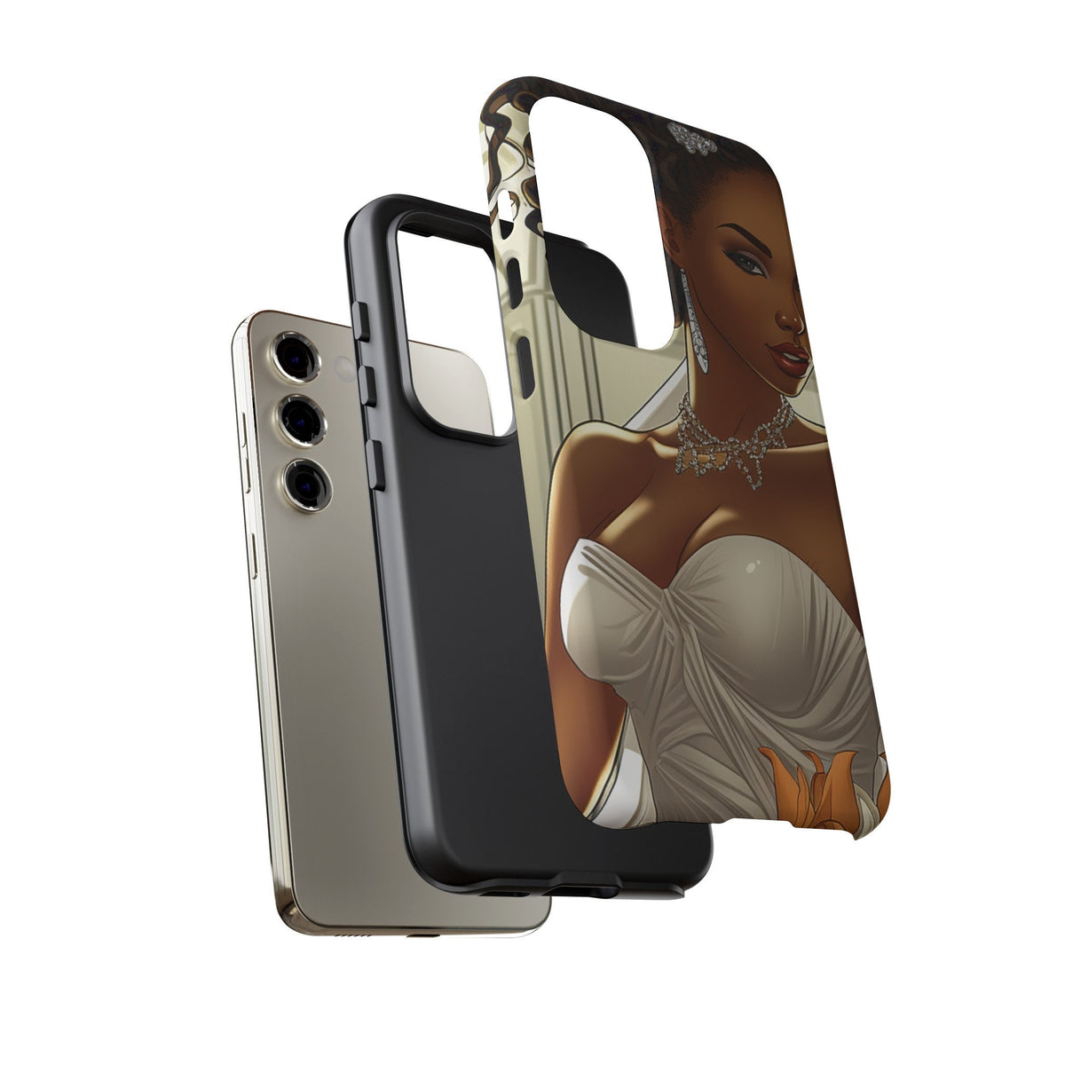 Samsung Galaxy S23 Samsung Galaxy S23 Plus Samsung Galaxy S23 Ultra Tough Case African American Bride Black bride wedding Dress Wedding Gown