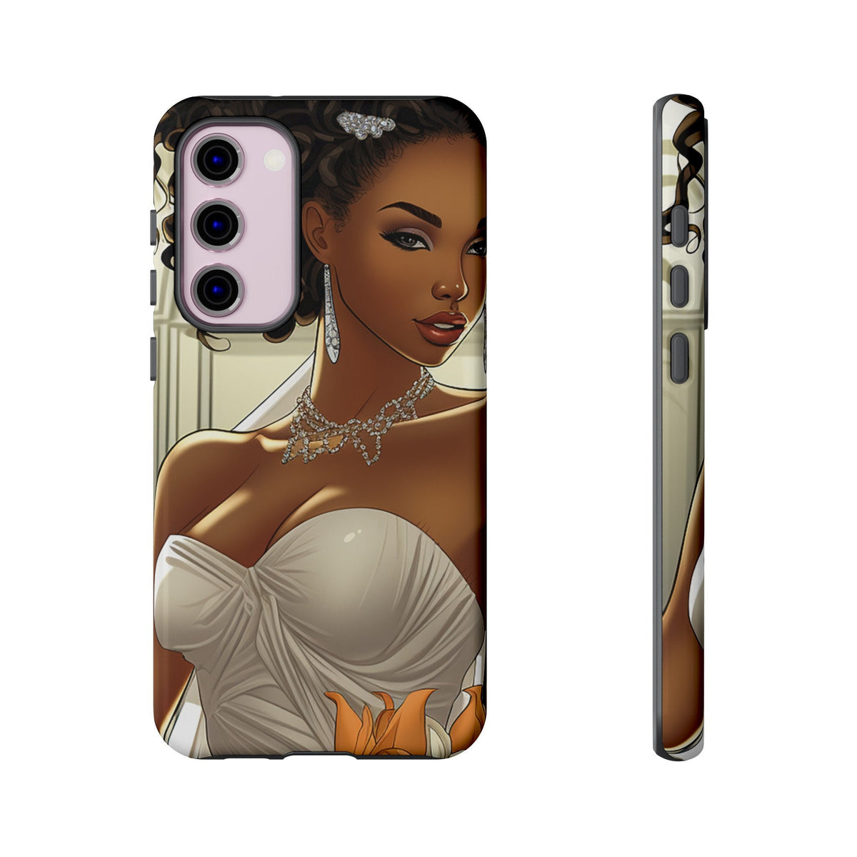 Samsung Galaxy S23 Samsung Galaxy S23 Plus Samsung Galaxy S23 Ultra Tough Case African American Bride Black bride wedding Dress Wedding Gown