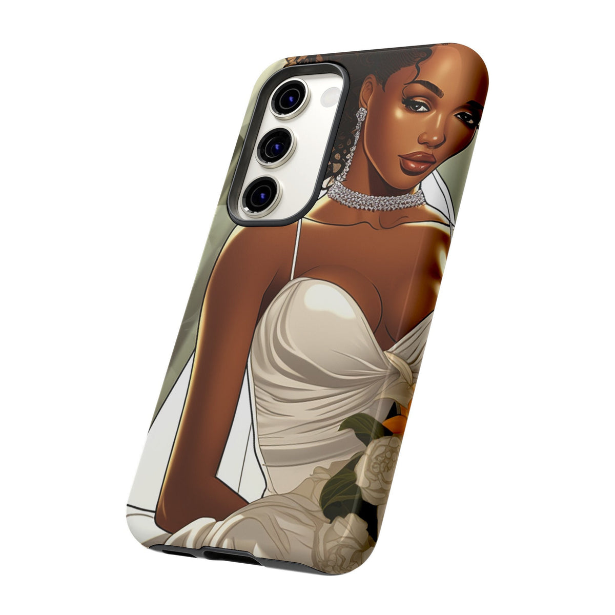 Samsung Galaxy S23 Samsung Galaxy S23 Plus Samsung Galaxy S23 Ultra Tough Case African American Bride Black bride wedding Dress Wedding Gown