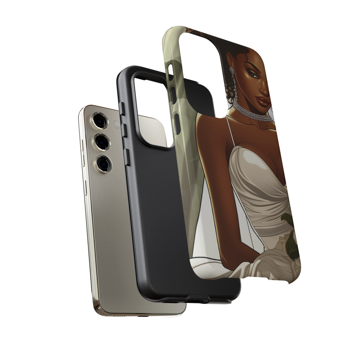 Samsung Galaxy S23 Samsung Galaxy S23 Plus Samsung Galaxy S23 Ultra Tough Case African American Bride Black bride wedding Dress Wedding Gown