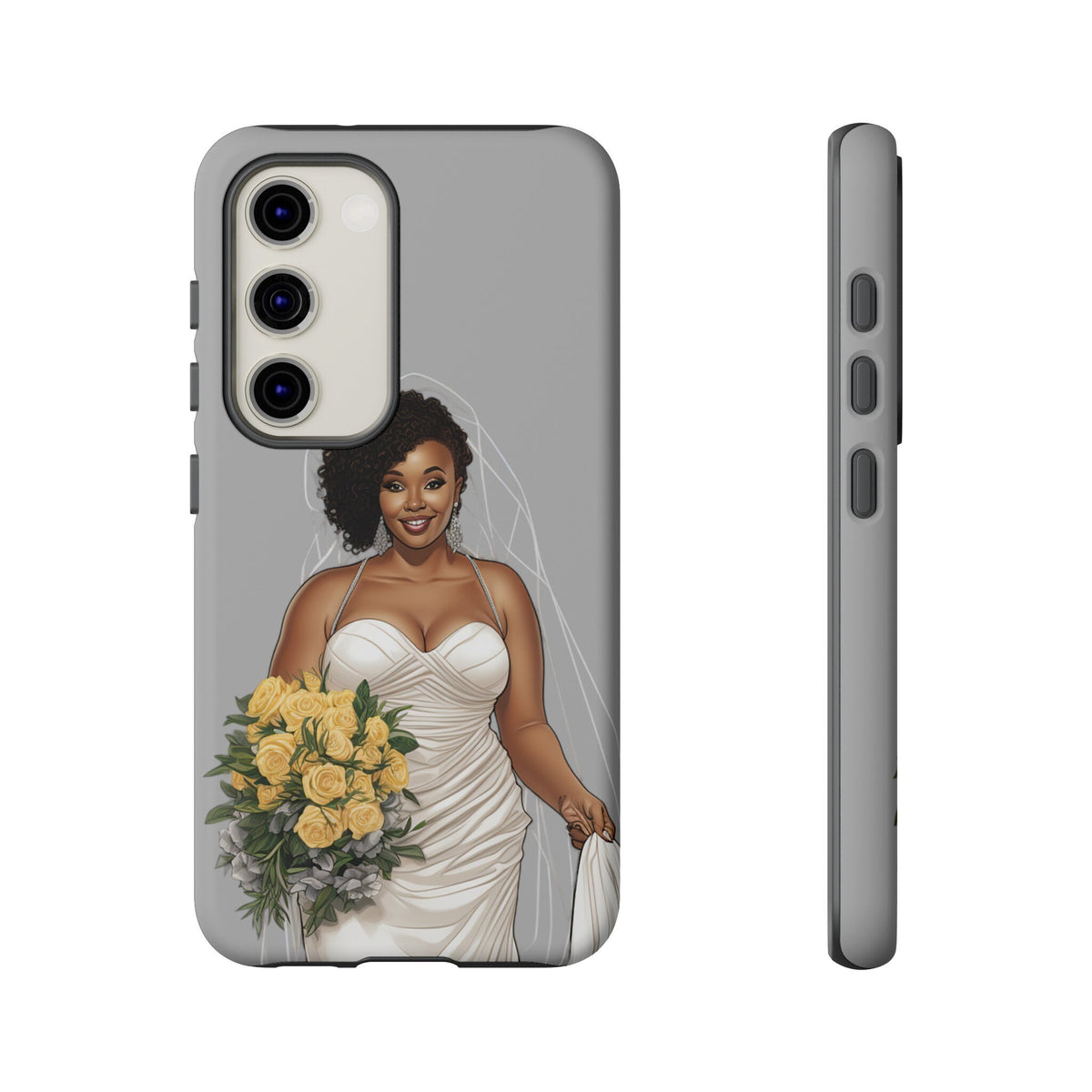 Samsung Galaxy S23 Samsung Galaxy S23 Plus Samsung Galaxy S23 Ultra Tough Case African American Bride Black bride wedding Dress Wedding Gown