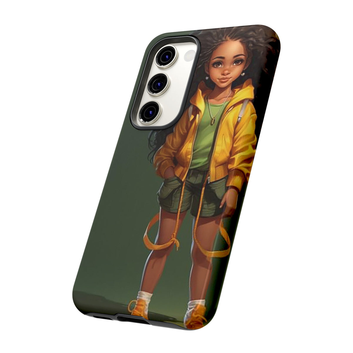 Samsung Galaxy S23 Samsung Galaxy S23 Plus Samsung Galaxy S23 Ultra Tough Case African American Woman Black Yellow Hoodie Yellow Sweatshirt