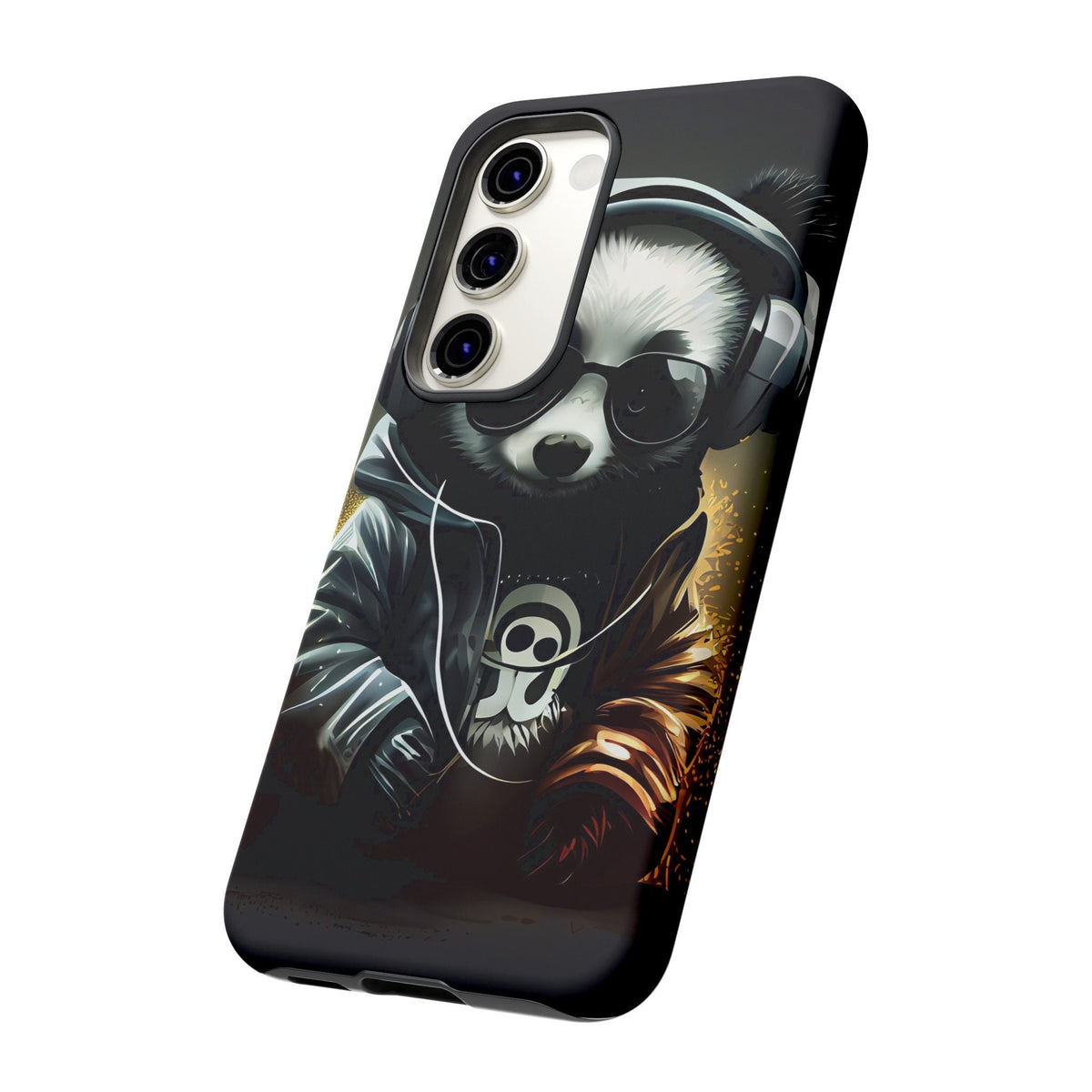 Samsung Galaxy S23 Samsung Galaxy S23 Plus Samsung Galaxy S23 Ultra Tough Case Black White Panda Headphones Audiophile Stereo headset bear
