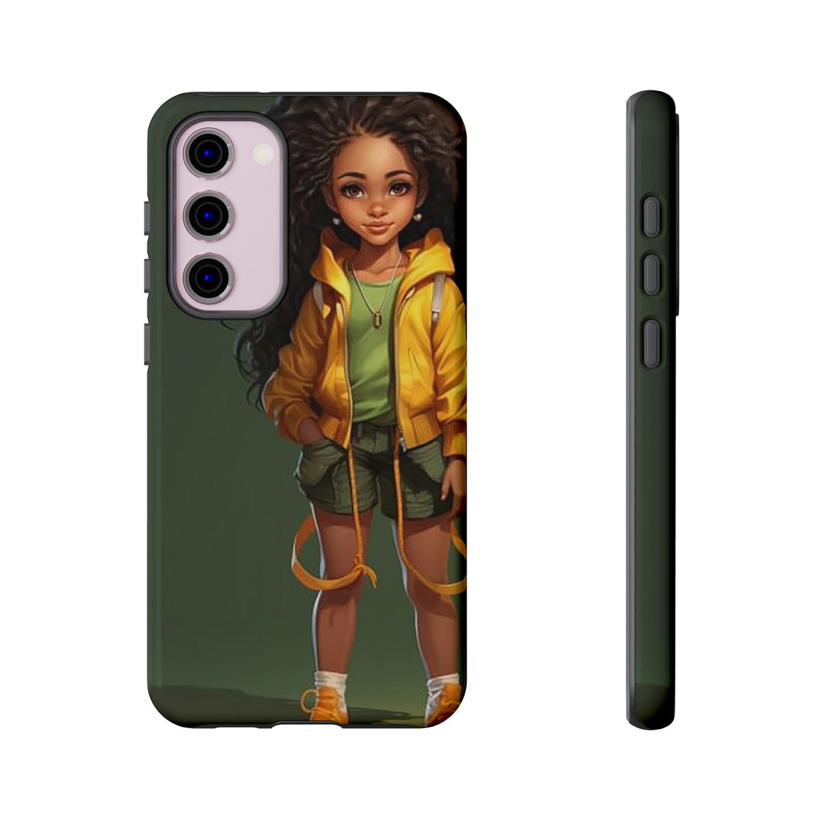 Samsung Galaxy S23 Samsung Galaxy S23 Plus Samsung Galaxy S23 Ultra Tough Case African American Woman Black Yellow Hoodie Yellow Sweatshirt