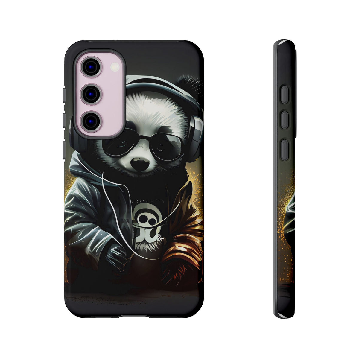 Samsung Galaxy S23 Samsung Galaxy S23 Plus Samsung Galaxy S23 Ultra Tough Case Black White Panda Headphones Audiophile Stereo headset bear