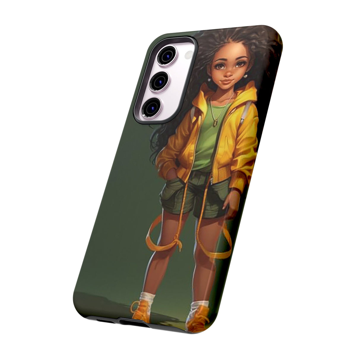 Samsung Galaxy S23 Samsung Galaxy S23 Plus Samsung Galaxy S23 Ultra Tough Case African American Woman Black Yellow Hoodie Yellow Sweatshirt