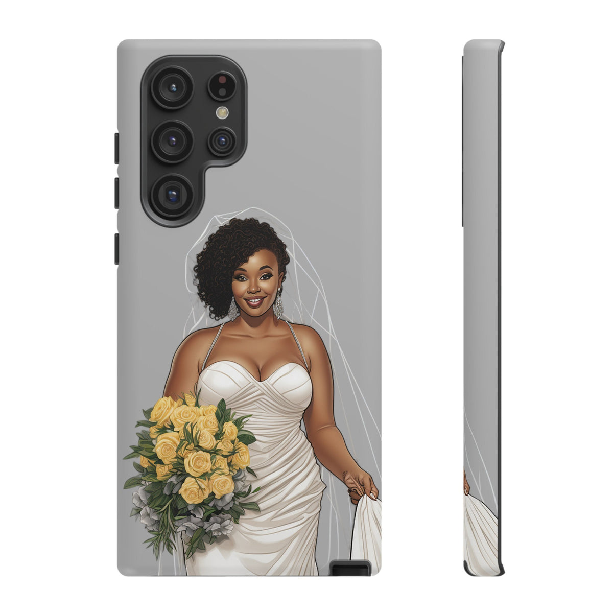Samsung Galaxy S22 Samsung Galaxy S22 Plus Samsung Galaxy S22 Ultra Tough Case African American Bride Black bride wedding Dress Wedding Gown