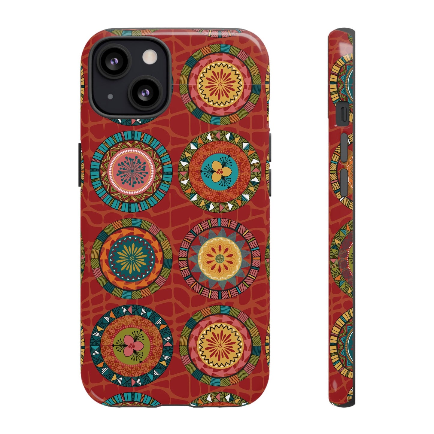 iPhone 13,  iPhone 13 Pro, iPhone 13 Mini, iPhone 13 Pro Max  Tough Cases Blue Coral Green Yellow Circles Round Colors