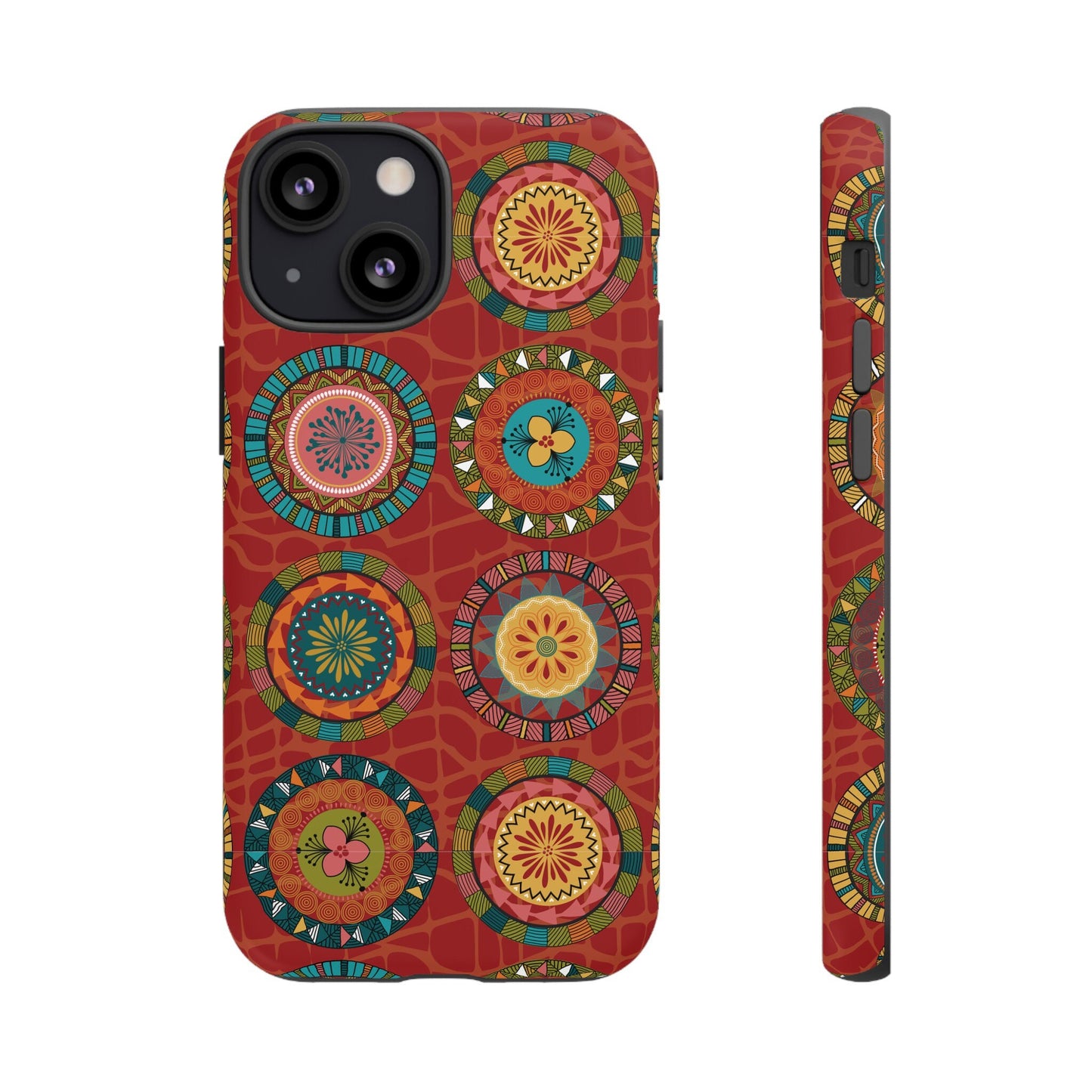 iPhone 13,  iPhone 13 Pro, iPhone 13 Mini, iPhone 13 Pro Max  Tough Cases Blue Coral Green Yellow Circles Round Colors