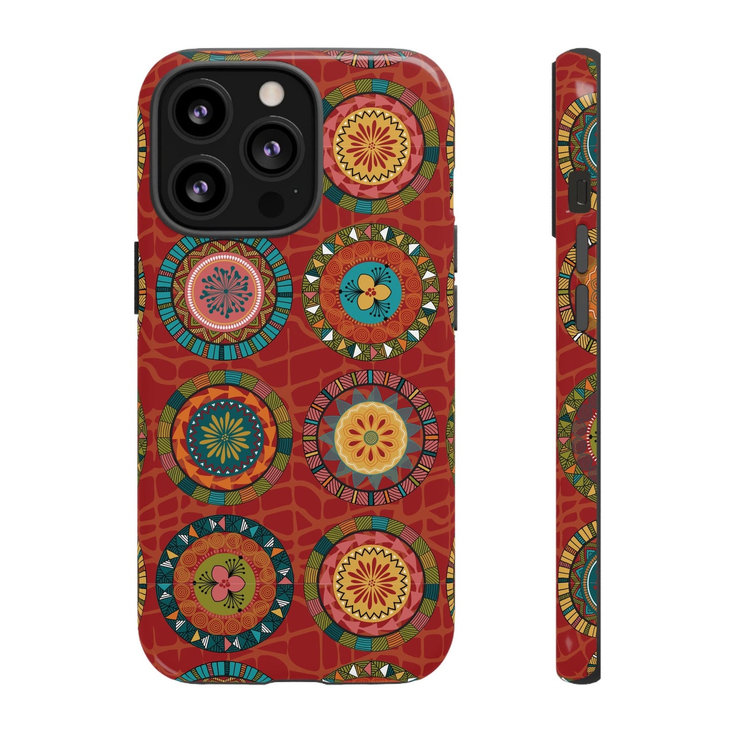 iPhone 13,  iPhone 13 Pro, iPhone 13 Mini, iPhone 13 Pro Max  Tough Cases Blue Coral Green Yellow Circles Round Colors