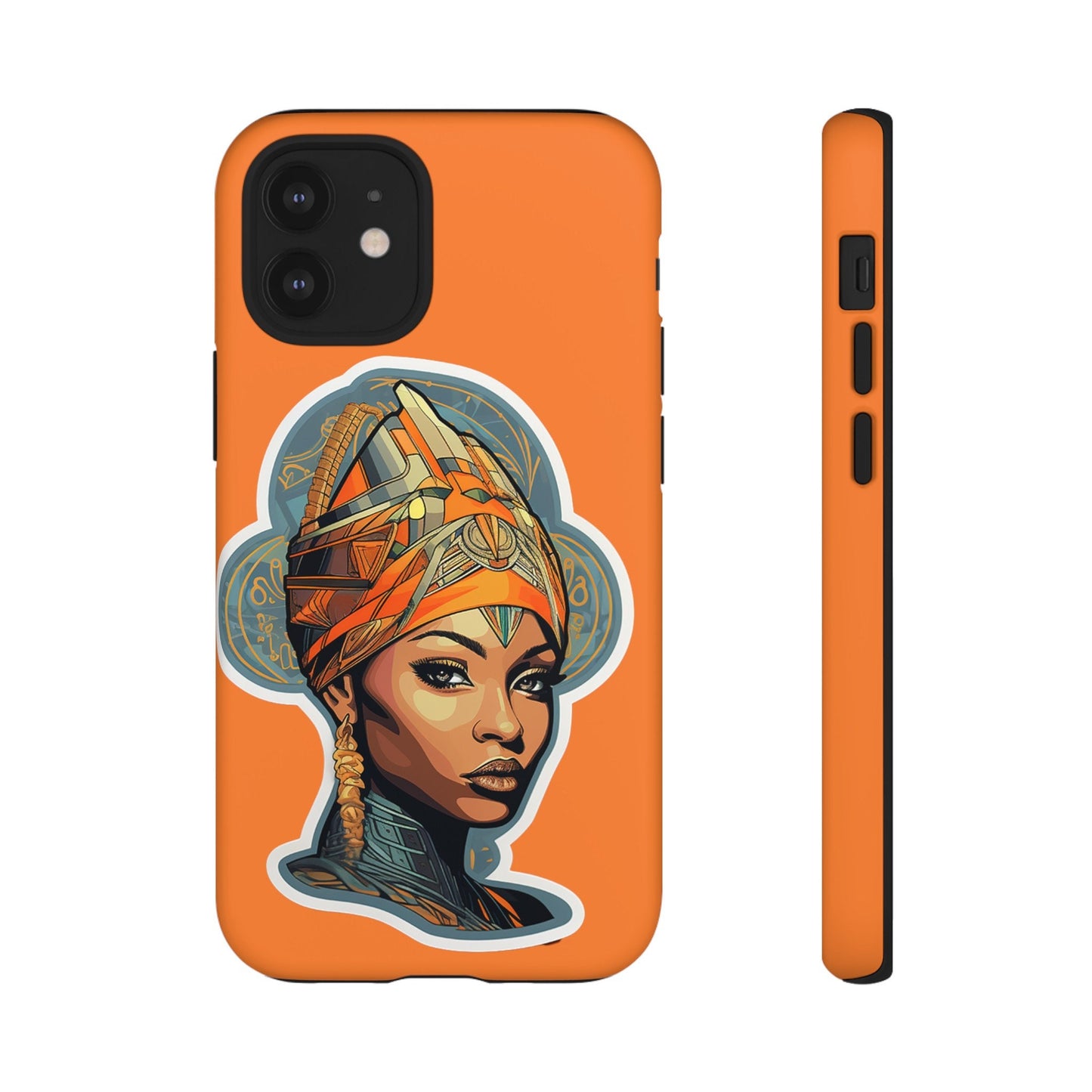 iPhone 12, iPhone 12 Pro, iPhone 12 Mini, iPhone 12 Pro Max Tough Cases African American Queen Nubian Princess Black Royalty
