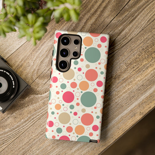 Samsung  Galaxy S24 Samsung Galaxy S24 Plus Samsung Galaxy S24 Ultra Tough Cases Bubbles Coral Green Yellow Circles Round Colors