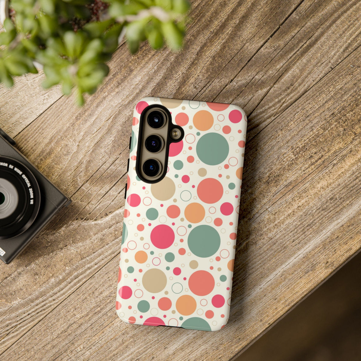 Samsung  Galaxy S24 Samsung Galaxy S24 Plus Samsung Galaxy S24 Ultra Tough Cases Bubbles Coral Green Yellow Circles Round Colors