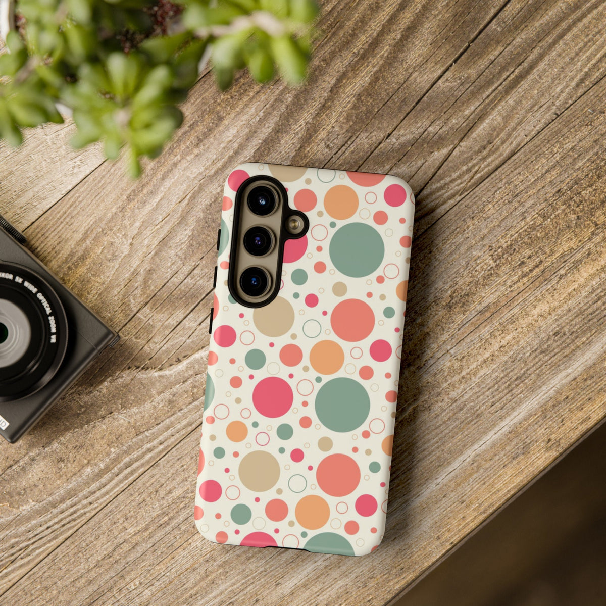 Samsung  Galaxy S24 Samsung Galaxy S24 Plus Samsung Galaxy S24 Ultra Tough Cases Bubbles Coral Green Yellow Circles Round Colors