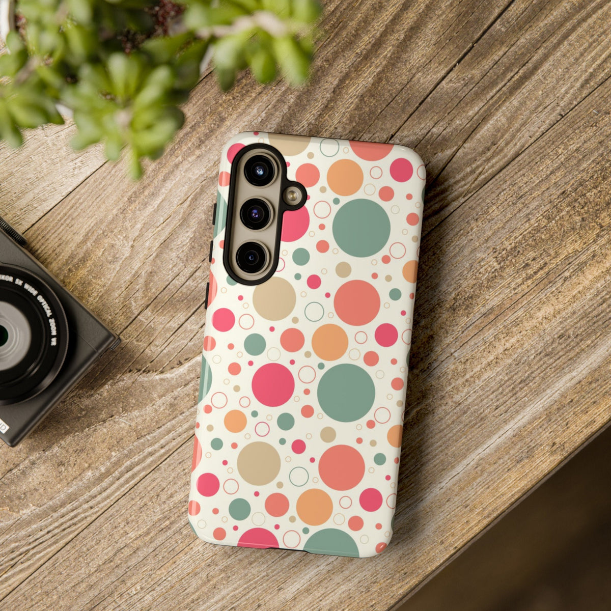 Samsung  Galaxy S24 Samsung Galaxy S24 Plus Samsung Galaxy S24 Ultra Tough Cases Bubbles Coral Green Yellow Circles Round Colors