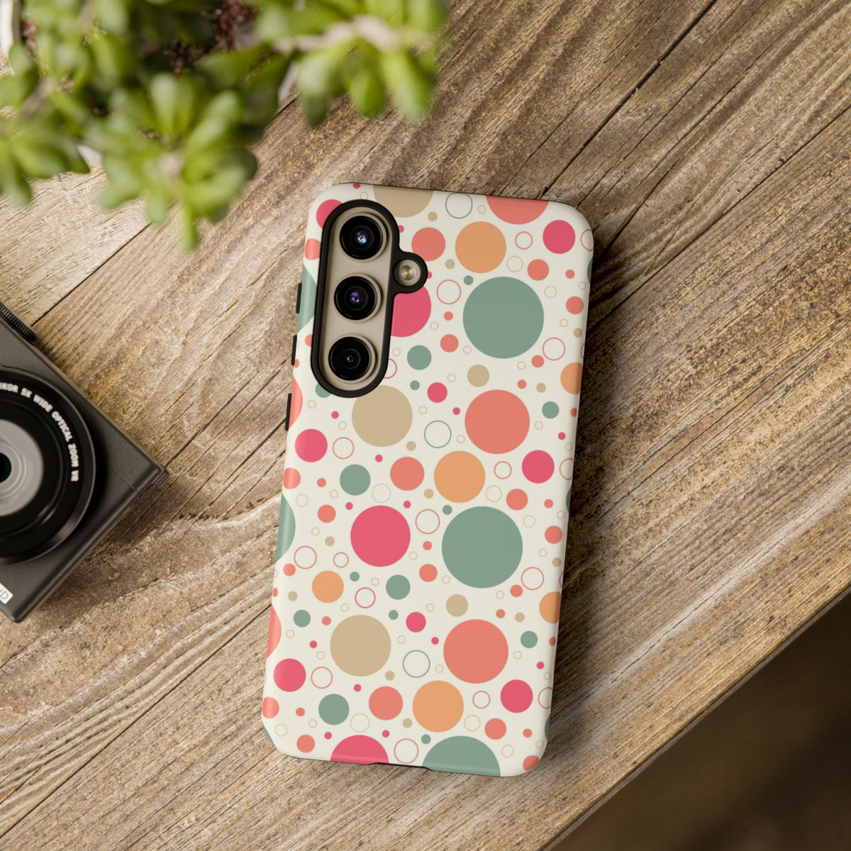 Samsung  Galaxy S24 Samsung Galaxy S24 Plus Samsung Galaxy S24 Ultra Tough Cases Bubbles Coral Green Yellow Circles Round Colors