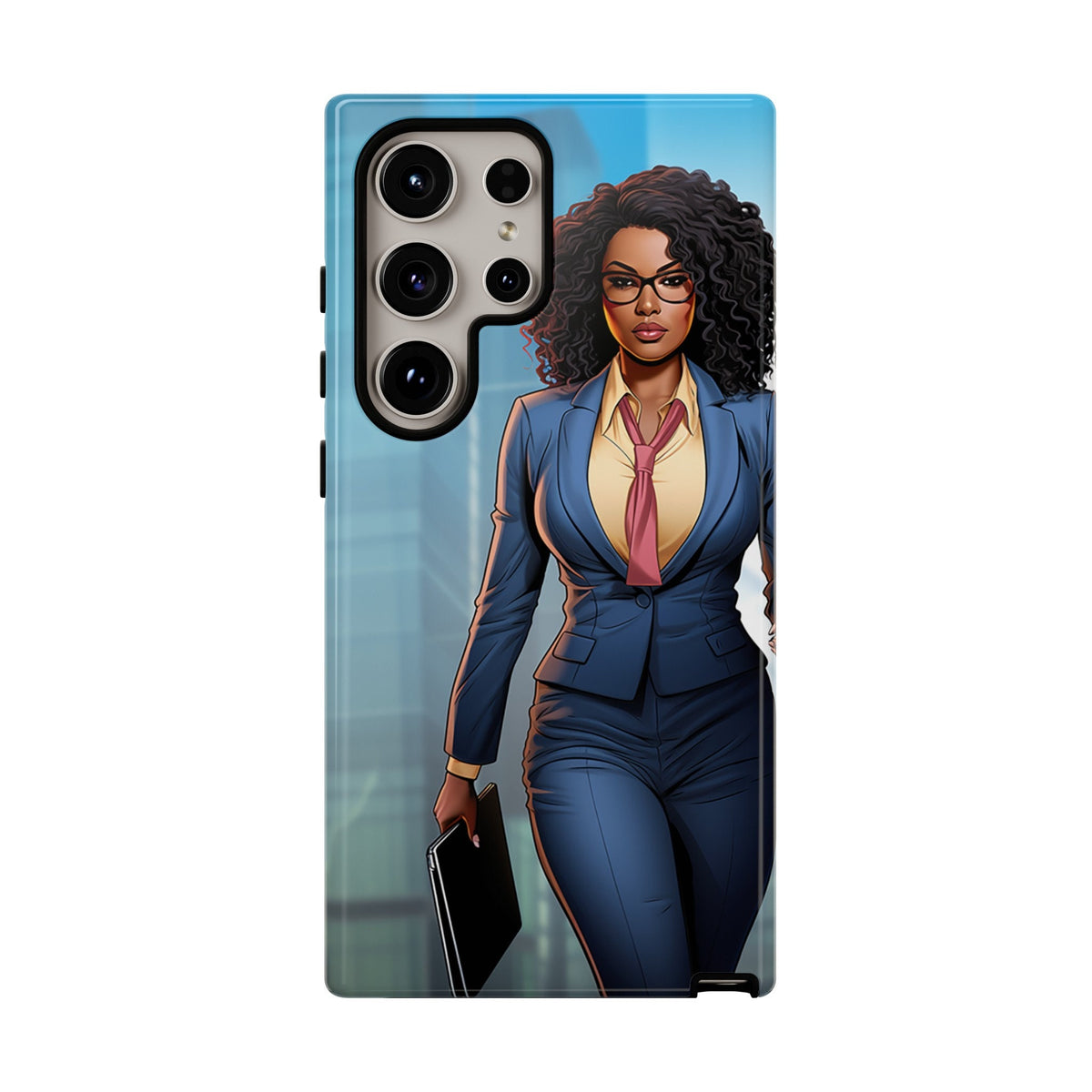 Samsung Galaxy S24 Samsung Galaxy S24 Plus Samsung Galaxy S24 Ultra Tough Cases African American Woman Business Woman Entrepreneur Superhero
