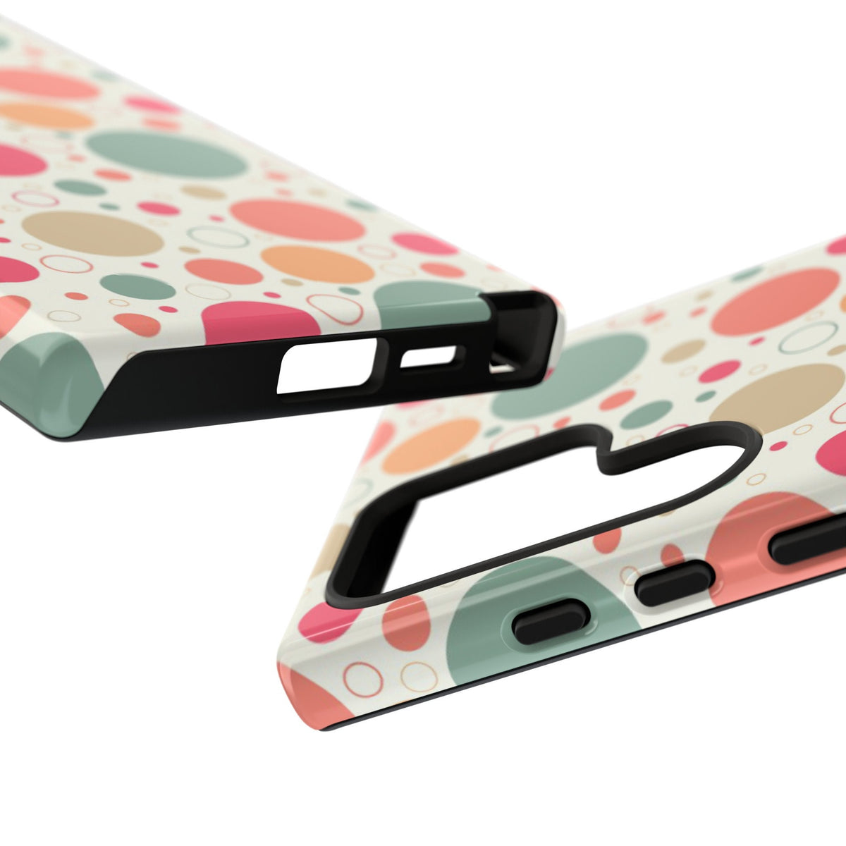 Samsung  Galaxy S24 Samsung Galaxy S24 Plus Samsung Galaxy S24 Ultra Tough Cases Bubbles Coral Green Yellow Circles Round Colors