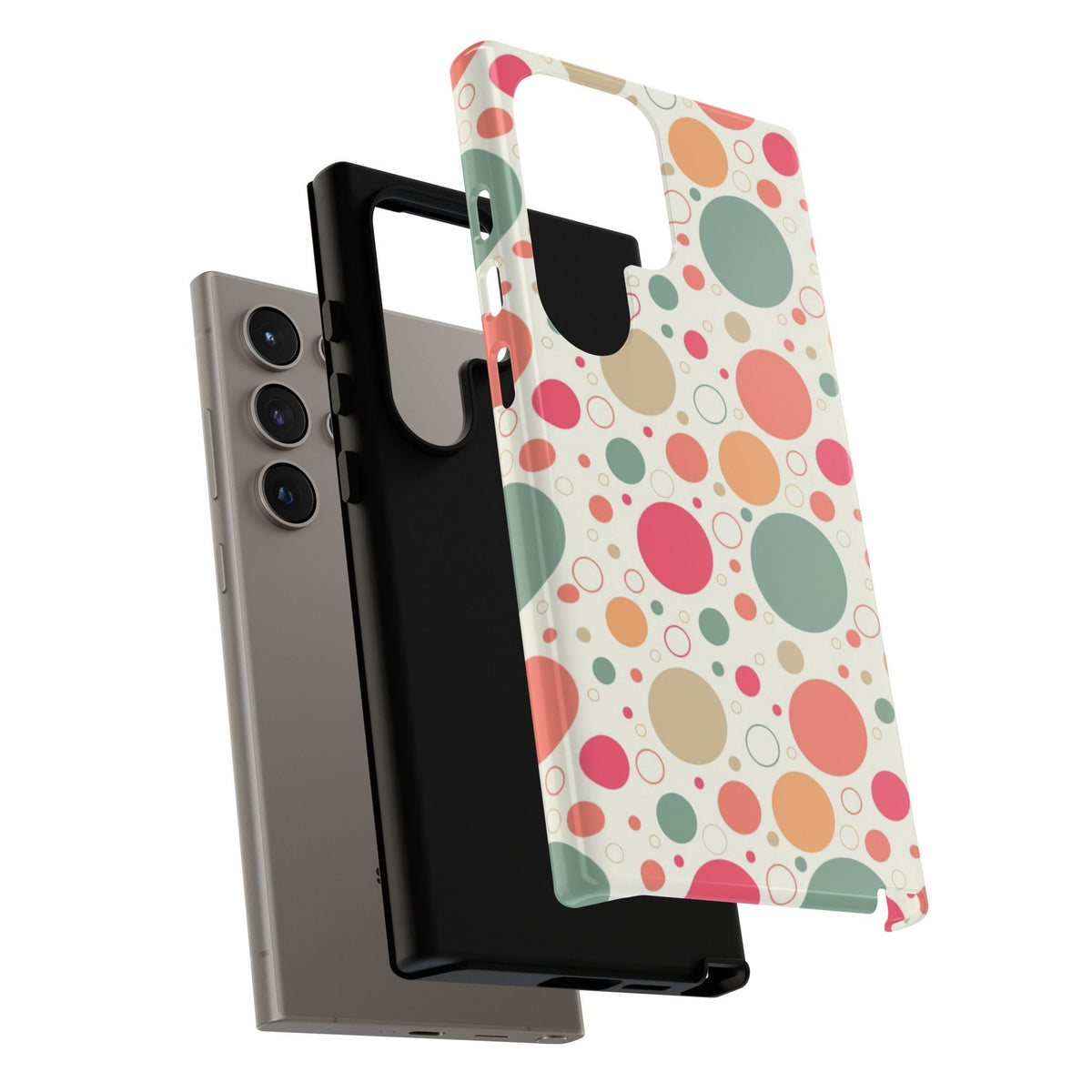 Samsung  Galaxy S24 Samsung Galaxy S24 Plus Samsung Galaxy S24 Ultra Tough Cases Bubbles Coral Green Yellow Circles Round Colors