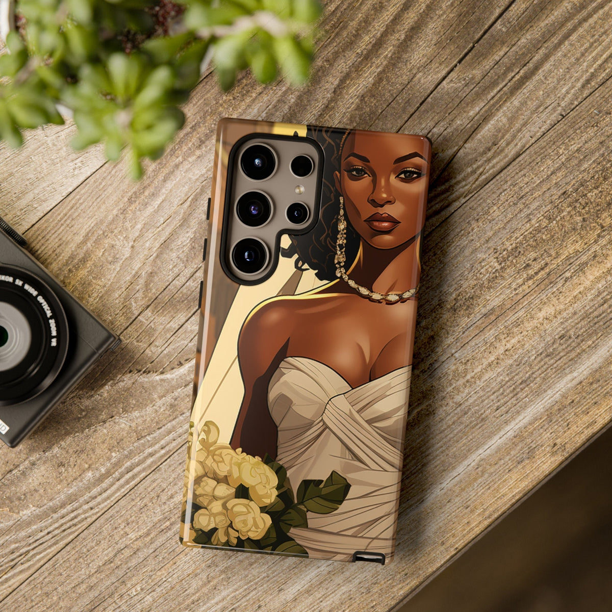 Samsung Galaxy S24 Samsung Galaxy S24 Plus Samsung Galaxy S24 Ultra Tough Case African American Bride Black bride wedding Dress Wedding Gown