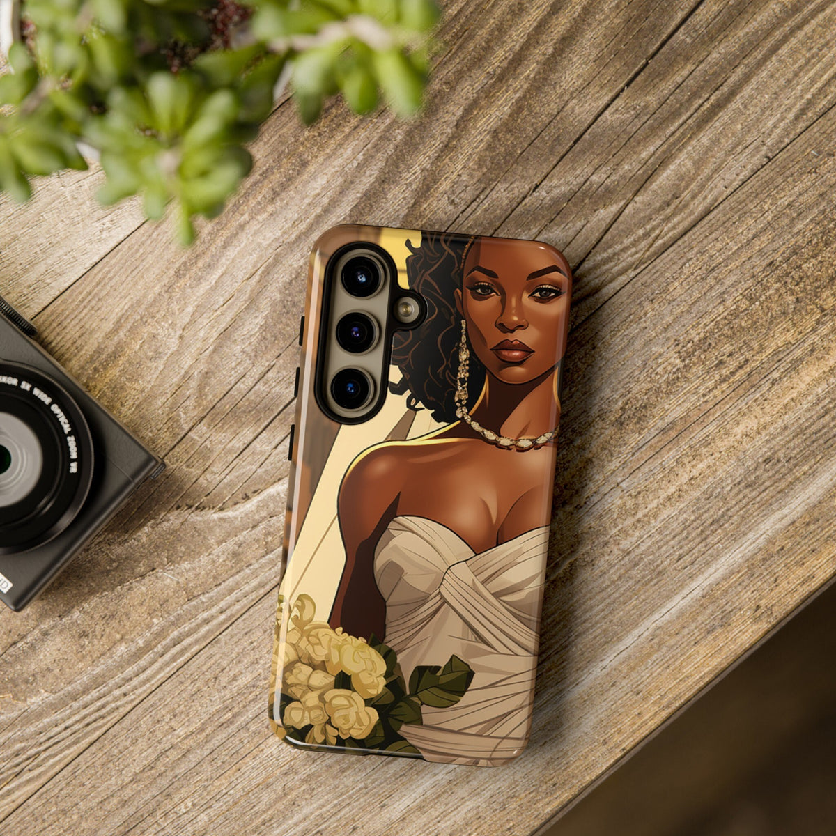 Samsung Galaxy S24 Samsung Galaxy S24 Plus Samsung Galaxy S24 Ultra Tough Case African American Bride Black bride wedding Dress Wedding Gown