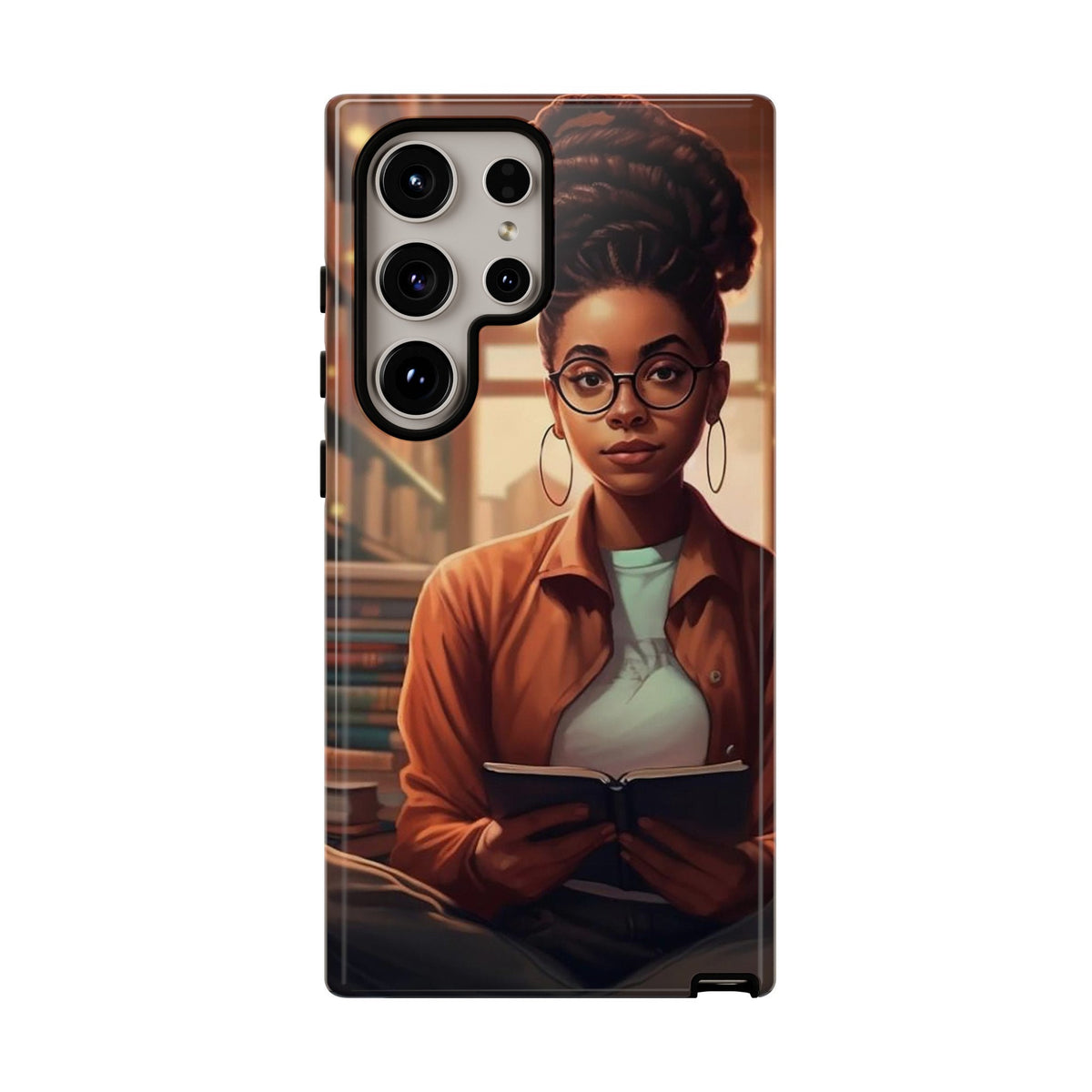 Samsung Galaxy S24 Samsung Galaxy S24 Plus Samsung Galaxy S24 Ultra  Tough Cases African American Reader Woman Girl Book Dragon Power Reader