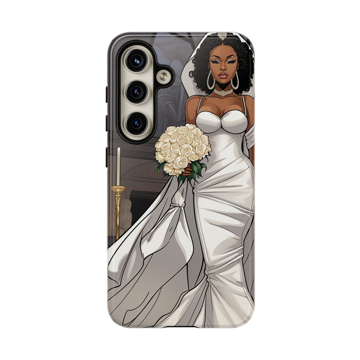 Samsung Galaxy S24 Samsung Galaxy S24 Plus Samsung Galaxy S24 Ultra Tough Case African American Bride Black bride wedding Dress Wedding Gown