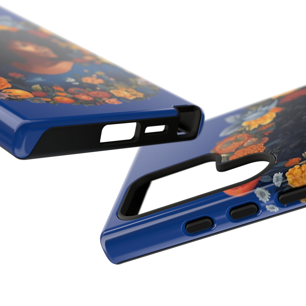 Samsung Galaxy S24 Samsung Galaxy S24 Plus Samsung Galaxy S24 Ultra Tough Case African American Black Women Flower Wreath Blue Green Orange