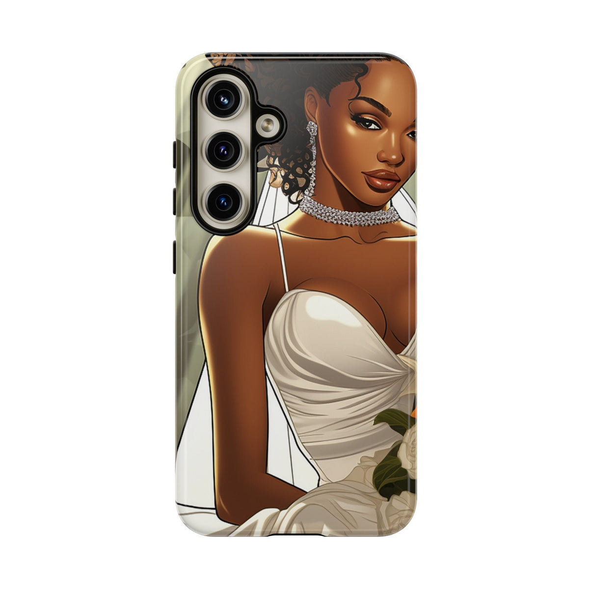 Samsung Galaxy S24 Samsung Galaxy S24 Plus Samsung Galaxy S24 Ultra Tough Case African American Bride Black bride wedding Dress Wedding Gown