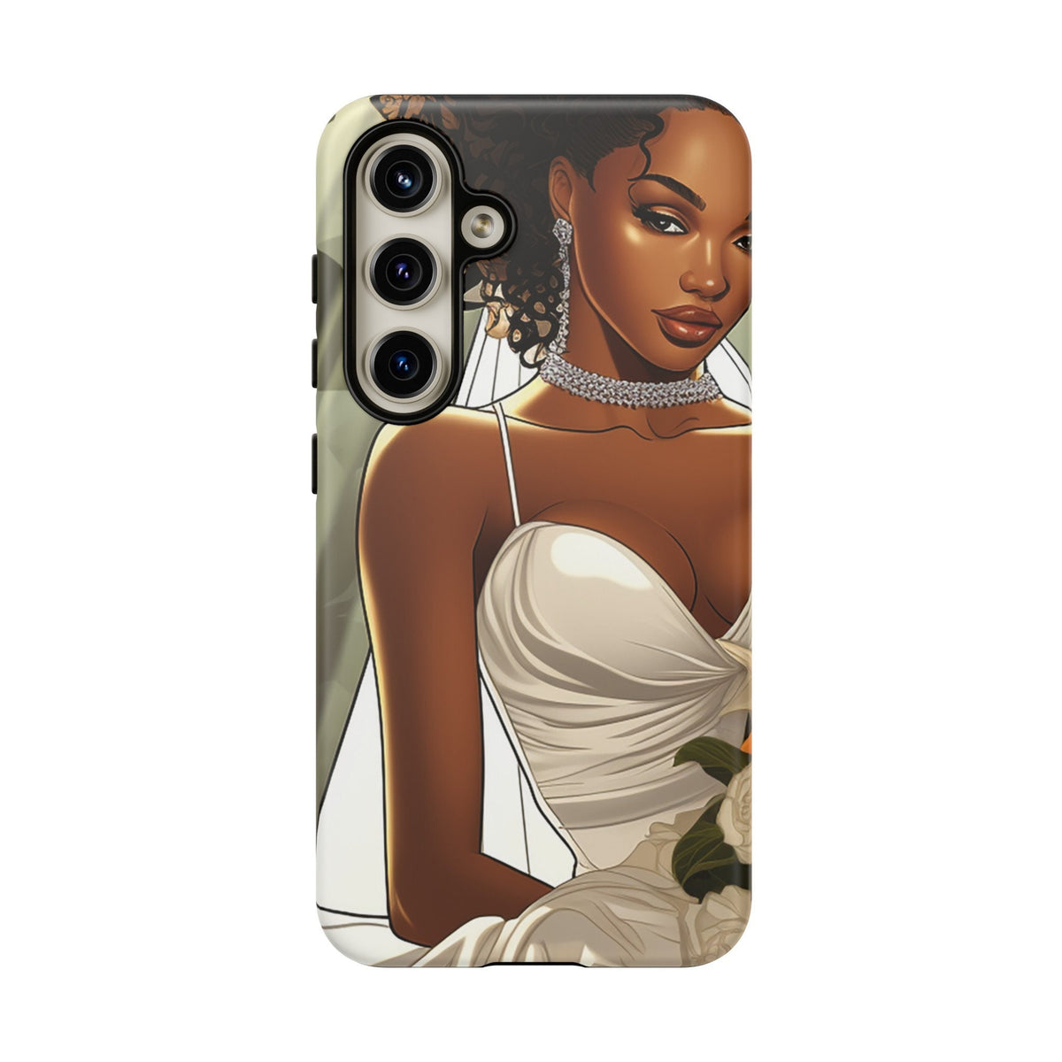 Samsung Galaxy S24 Samsung Galaxy S24 Plus Samsung Galaxy S24 Ultra Tough Case African American Bride Black bride wedding Dress Wedding Gown