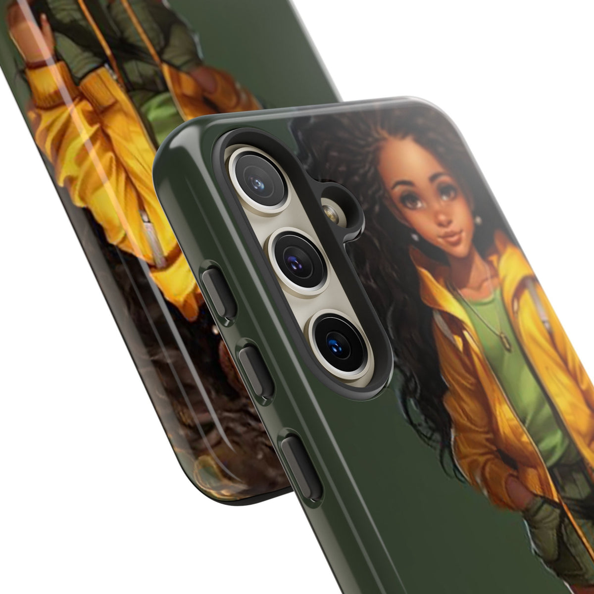 Samsung Galaxy S24 Samsung Galaxy S24 Plus Samsung Galaxy S24 Ultra Tough Case African American Woman Black Yellow Hoodie Yellow Sweatshirt