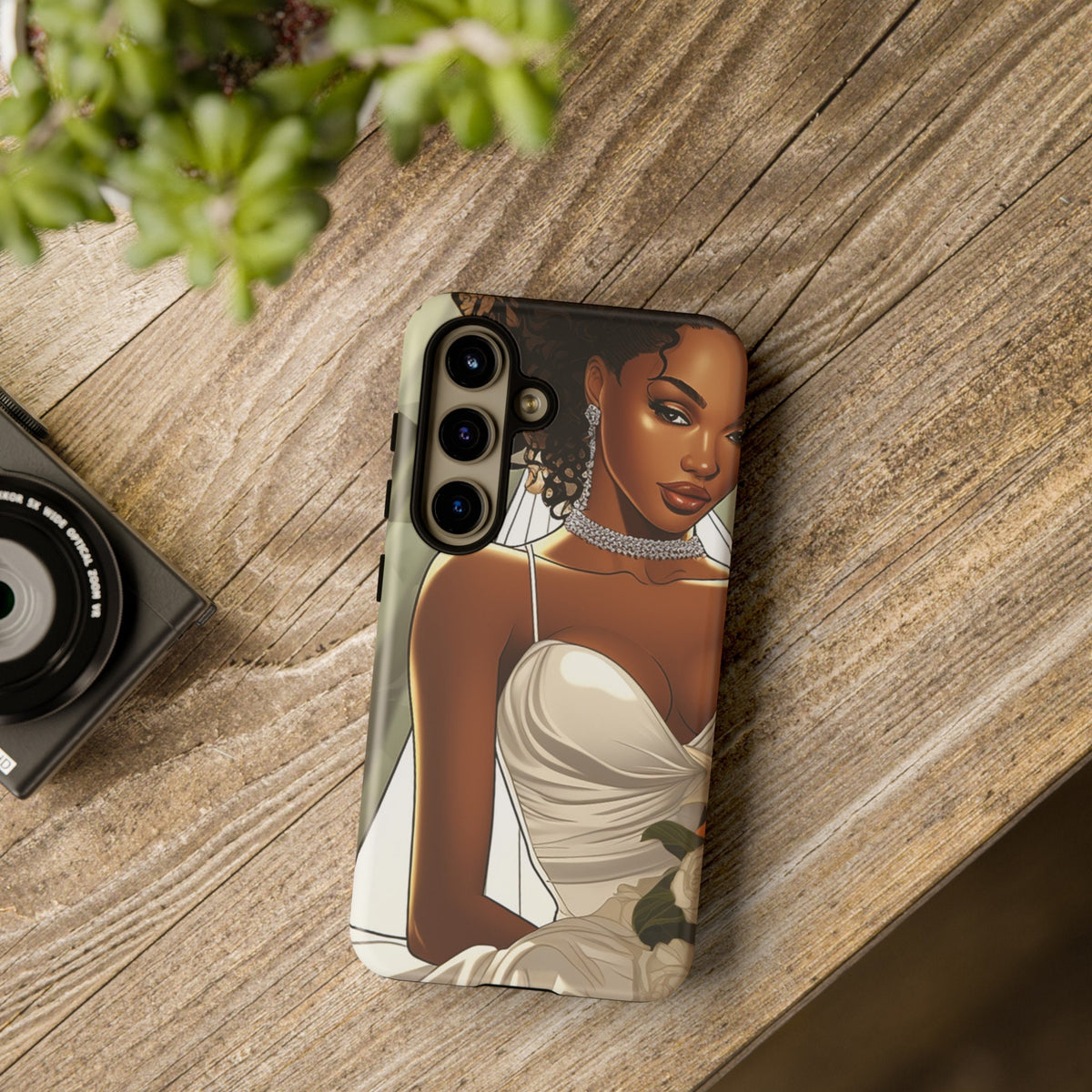 Samsung Galaxy S24 Samsung Galaxy S24 Plus Samsung Galaxy S24 Ultra Tough Case African American Bride Black bride wedding Dress Wedding Gown