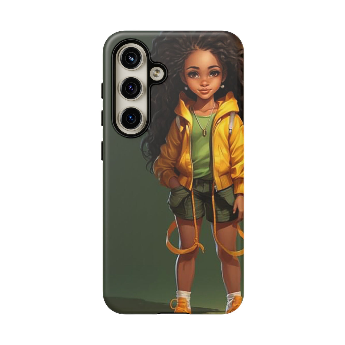 Samsung Galaxy S24 Samsung Galaxy S24 Plus Samsung Galaxy S24 Ultra Tough Case African American Woman Black Yellow Hoodie Yellow Sweatshirt