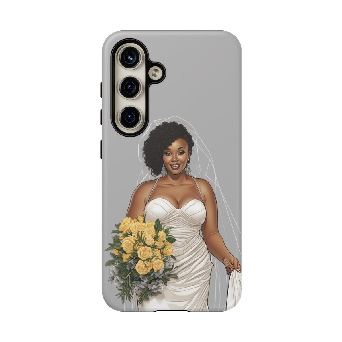 Samsung Galaxy S24 Samsung Galaxy S24 Plus Samsung Galaxy S24 Ultra Tough Case African American Bride Black bride wedding Dress Wedding Gown