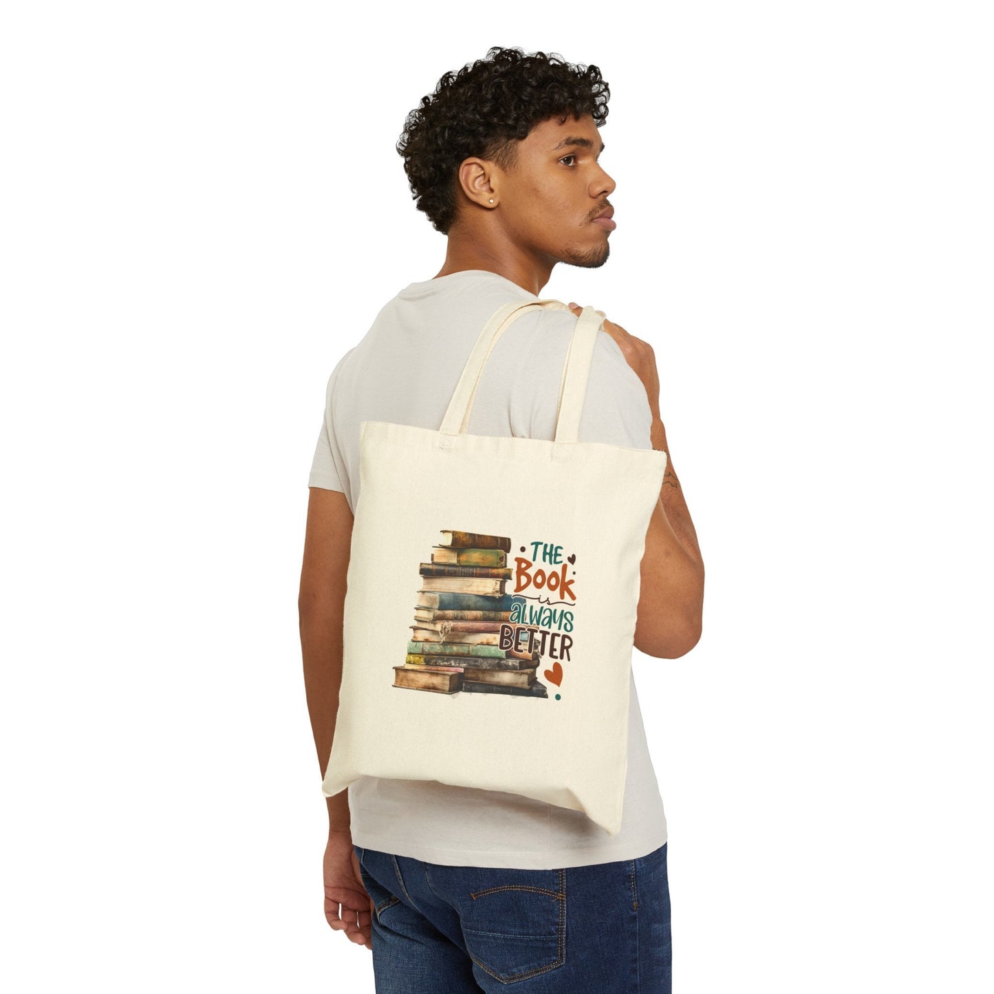 Book is Always Better Cotton Canvas Tote Bag Gift for Reader Library Book Bag Shopping Bag Tote